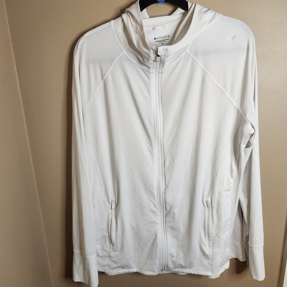 Athleta Pacifica Illume UPF Relaxed Jacket White 1X 65748
